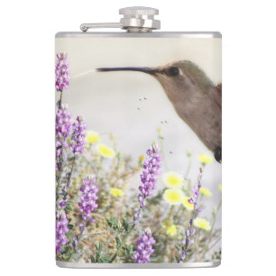 Hummingbird och Wildblommor Digital Art Fickplunta