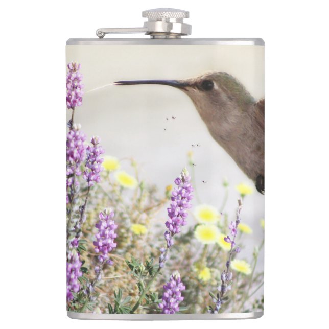 Hummingbird och Wildblommor Digital Art Fickplunta (Framsidan)