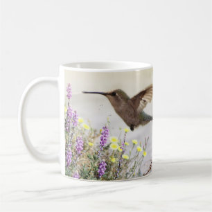 Hummingbird och Wildblommor Digital Art Kaffemugg