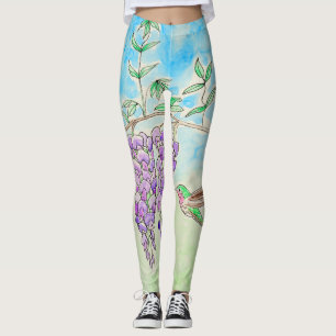 Hummingbird och Wisteria Leggings