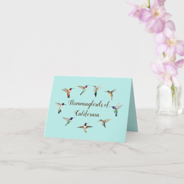 Hummingbird of California Card Kort (Orkide)