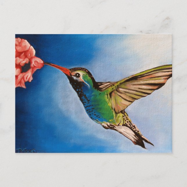 Hummingbird Oljemålning Vykort (Framsida)