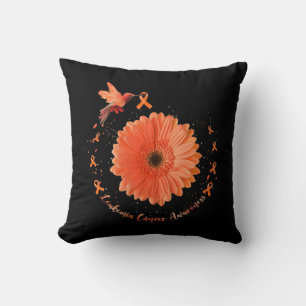 Hummingbird Orange Solros Leukemi Cancer Medveten Kudde