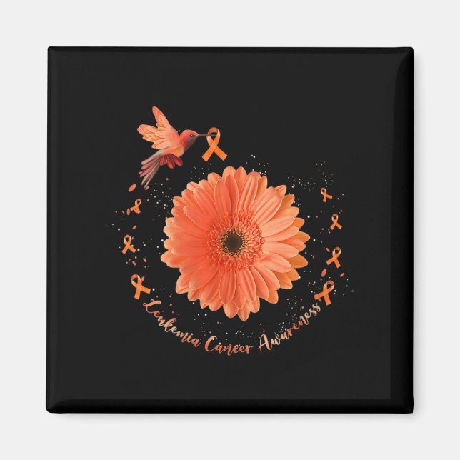 Hummingbird Orange Solros Leukemi Cancer Medveten Magnet (Framsidan)