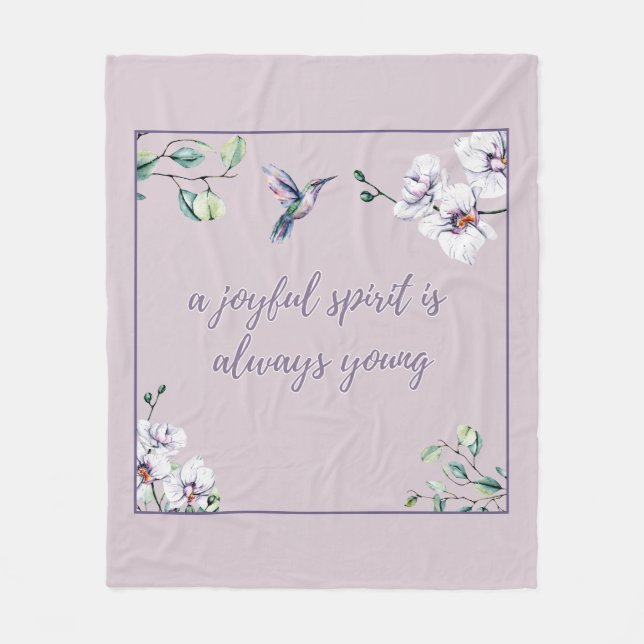 Hummingbird Orchids Rosa Elegant Enkelt Fleecefilt (Framsidan)