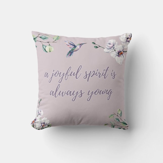 Hummingbird Orchids Rosa Elegant Enkelt Kudde (Framsida)