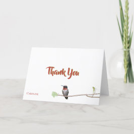 Hummingbird på Gren, Personlig Tackkort