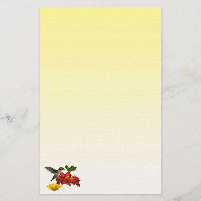 Hummingbird på Zinnia Brevpapper (Framsida)