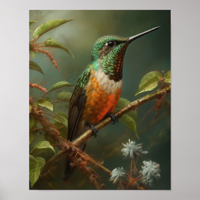 Hummingbird Painting Art Print Poster (Framsidan)