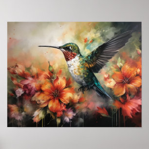 Hummingbird Painting Art Print Poster
