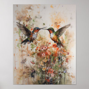 Hummingbird Painting Art Print Poster