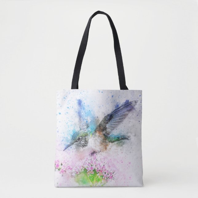 Hummingbird Pastel Färg Tote Bag Tygkasse (Framsida)