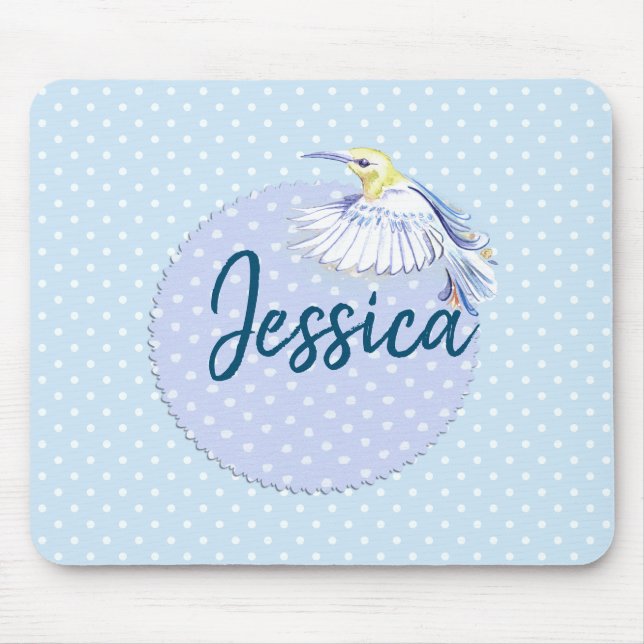 Hummingbird Patch över Polka dots Musmatta (Framsidan)