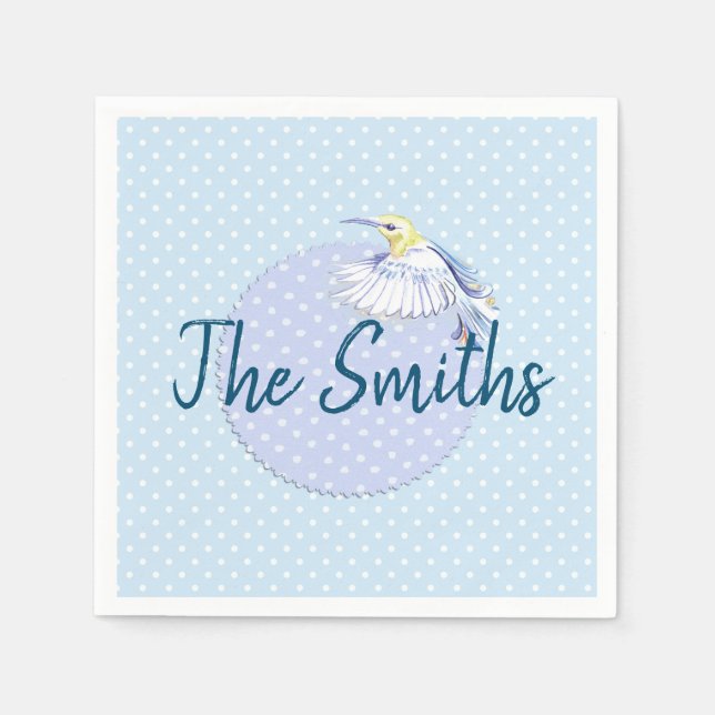 Hummingbird Patch över Polka dots Pappersservett (Framsidan)