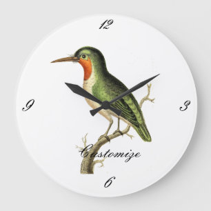 Hummingbird Perched Thunder_Cove Stor Klocka
