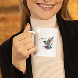 Hummingbird Personlig Motivational Watercolor Kaffemugg