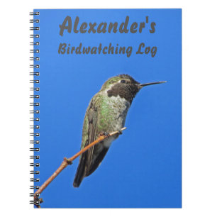 Hummingbird Photo Avid Birder Fågelskådning Log Anteckningsbok