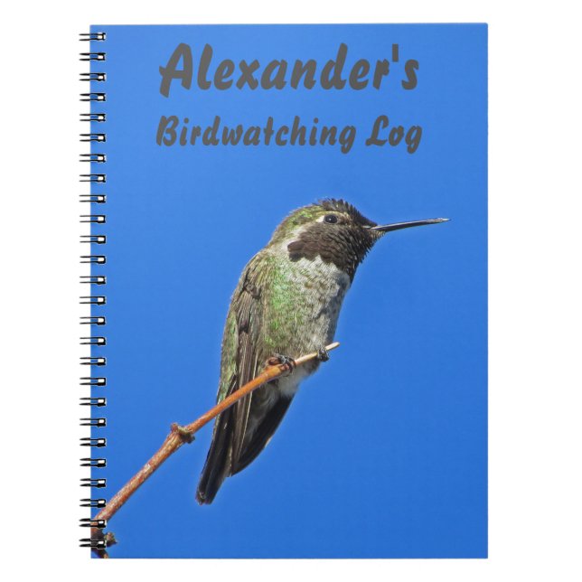Hummingbird Photo Avid Birder Fågelskådning Log Anteckningsbok (Framsidan)
