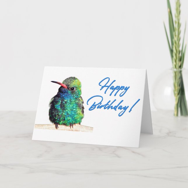 Hummingbird Photo Grattis på födelsedagen Card Tack Kort (Framsida)