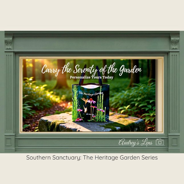 Hummingbird & Pink Coneflower Botanical Tote Tygkasse (Skapare uppladdad)