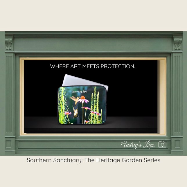 Hummingbird & Pink Coneflower Laptop Sleeve (Skapare uppladdad)