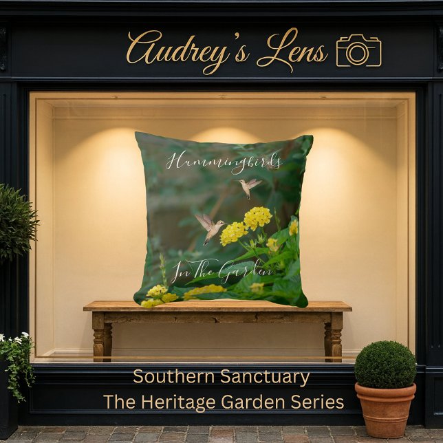 Hummingbird Pollinator Floral Kudde (Skapare uppladdad)