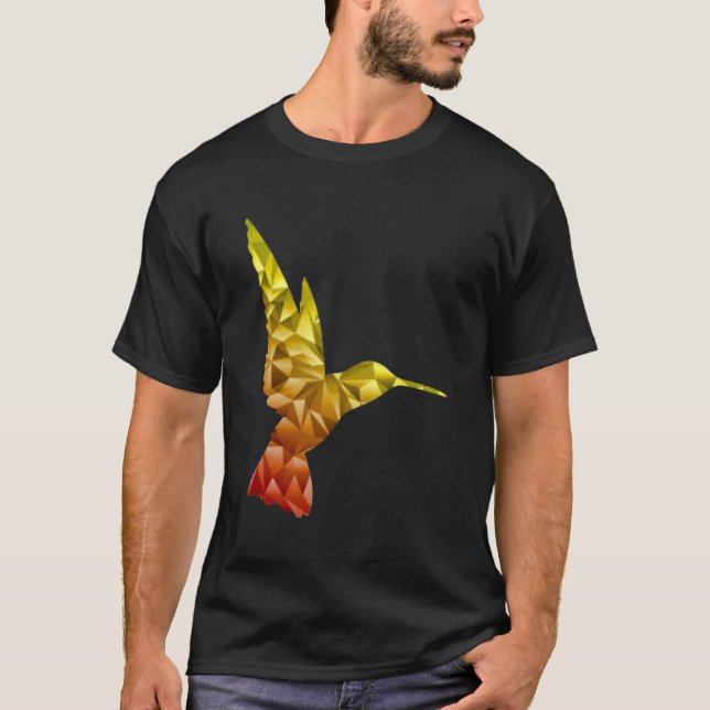 Hummingbird polygonal symbol t shirt (Framsida)