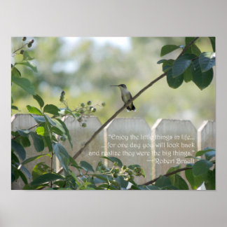 Hummingbird Poster med "Little Sak"-citat