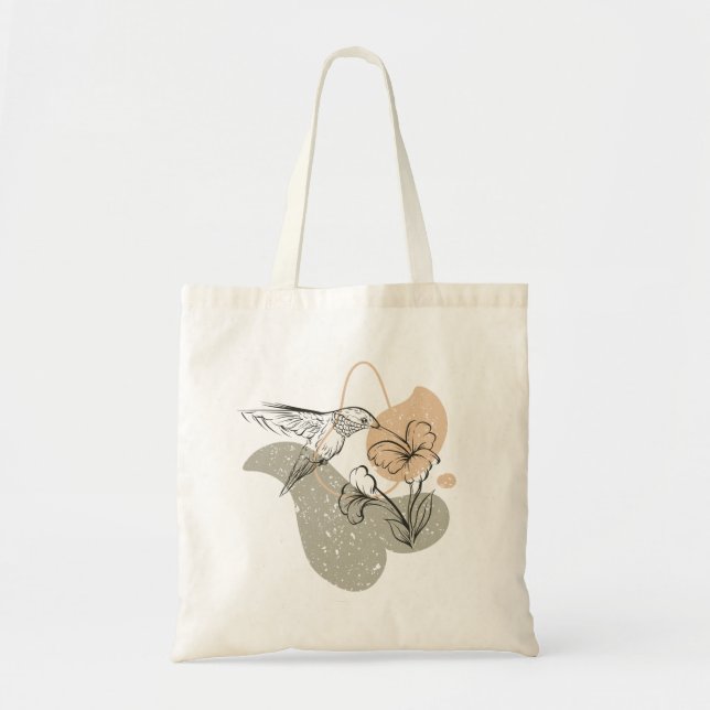Hummingbird Prated Tote Bag Tygkasse (Framsidan)
