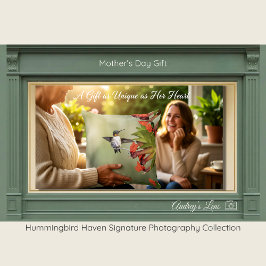 Hummingbird Red Flora Gift for Mom | Throw Pillow Kudde