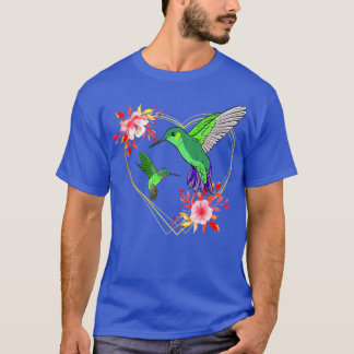 Hummingbird Red Heart Flowers Humminbird Hummingbi T Shirt