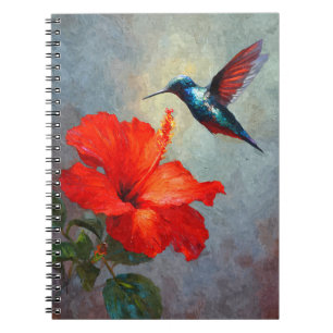 Hummingbird Red Hibiscus bärbar dator Anteckningsbok