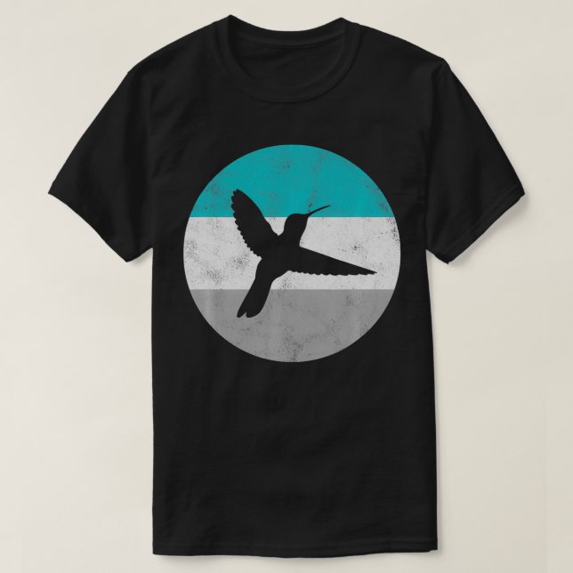 Hummingbird Retro Bird Gift För manar eller Boys T Shirt (Design framsida)