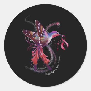 Hummingbird Ribbon Många Myeloma Cancer Awarene Runt Klistermärke