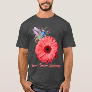Hummingbird Rosa Ribbon Solros Breast Cancer Aw T Shirt