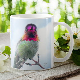 Hummingbird - Rosa Throated Anna's Hummingbird Kaffemugg