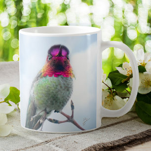 Hummingbird - Rosa Throated Anna's Hummingbird Kaffemugg