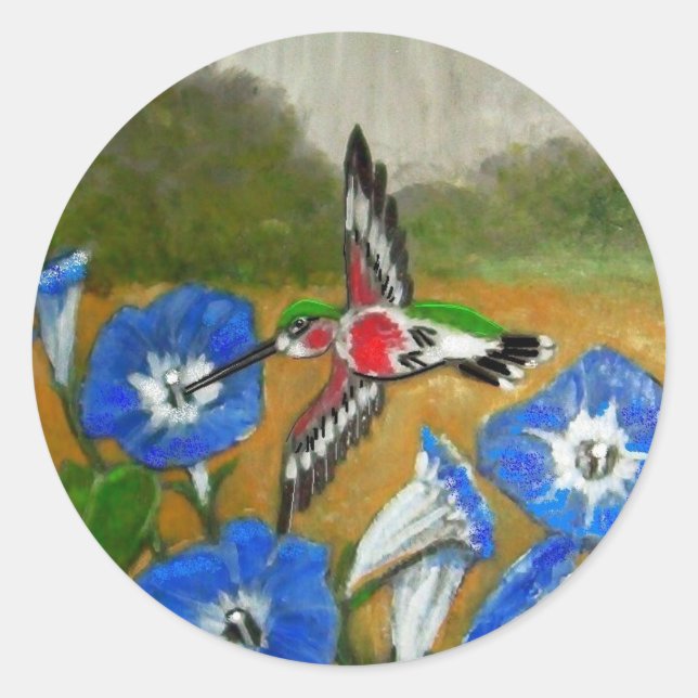 Hummingbird Runt Klistermärke (Framsida)