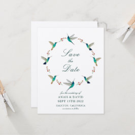 Hummingbird Save the Date Card Kort