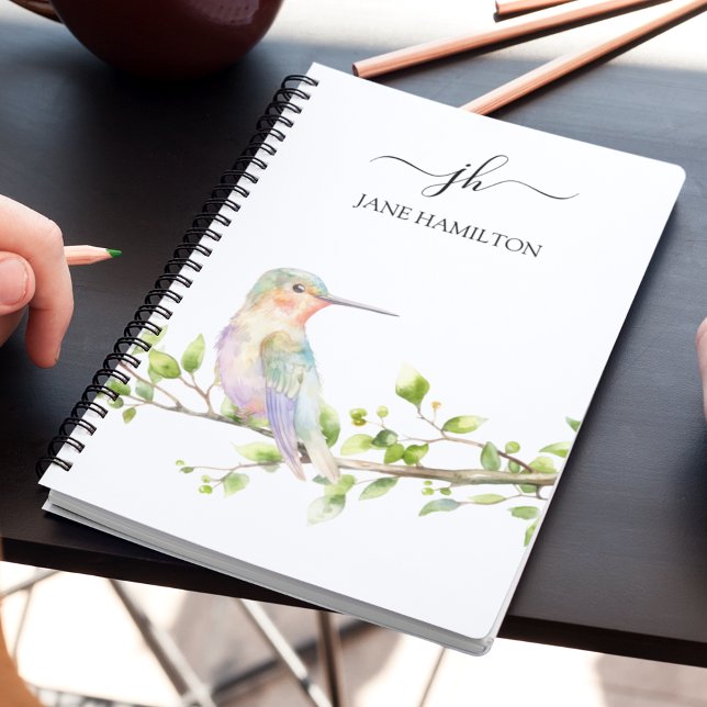 Hummingbird Script Monogram Anteckningsbok (Skapare uppladdad)