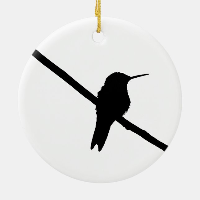 Hummingbird Silhouette Julgransprydnad Keramik (Baksidan)