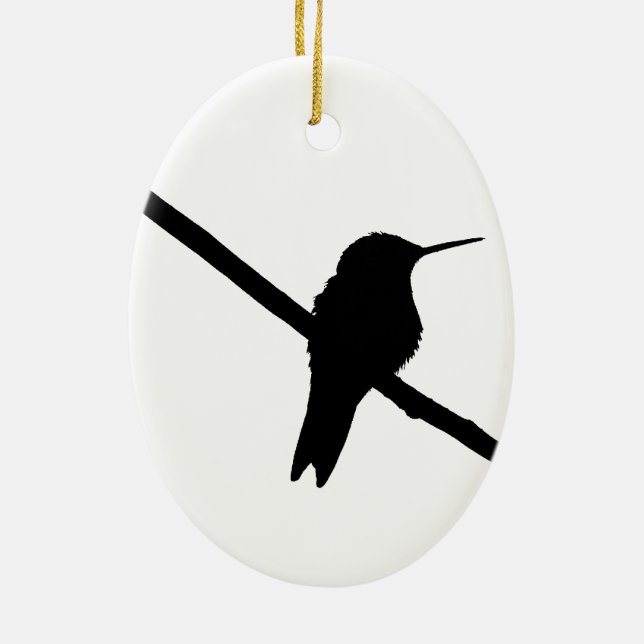 Hummingbird Silhouette Julgransprydnad Keramik (Baksidan)