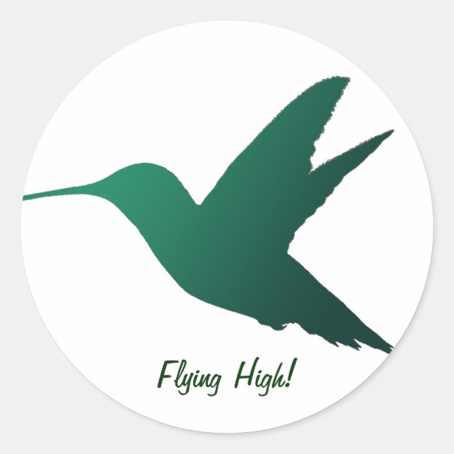 Hummingbird Silhouette Sticker Runt Klistermärke (Framsida)