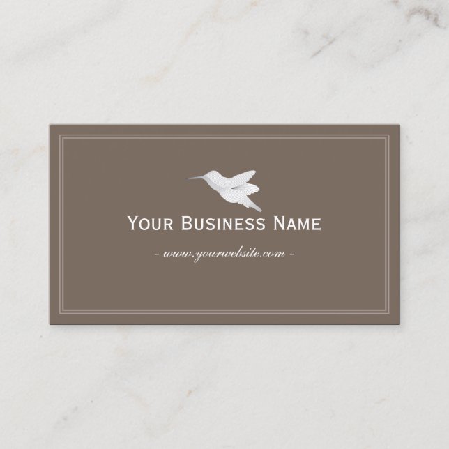 Hummingbird Simple Plain Brown  Visitkort (Framsida)