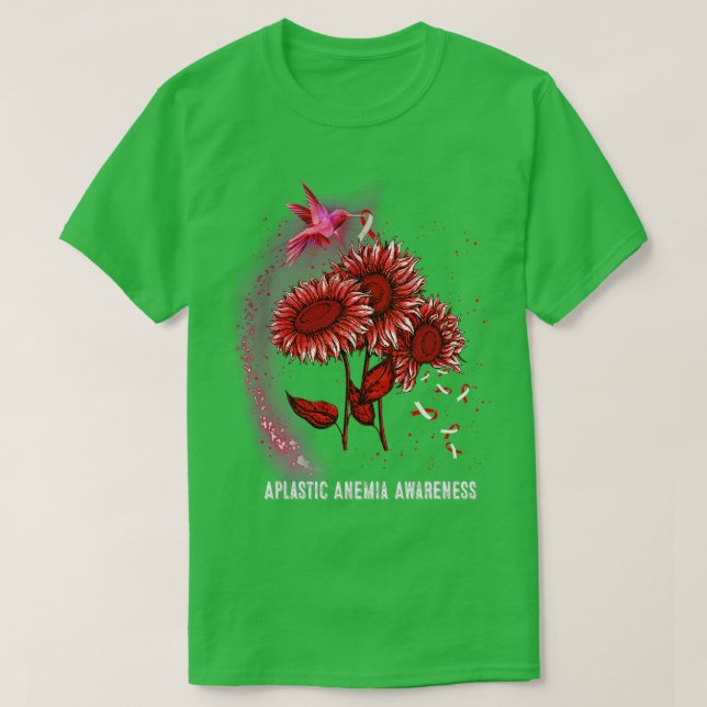 Hummingbird Solros Aplastisk anemi Medvetenhet T Shirt (Design framsida)