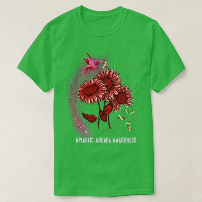 Hummingbird Solros Aplastisk anemi Medvetenhet T Shirt (Design framsida)