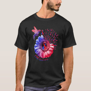 Hummingbird Solros Blue & Red Chd Awareness T Shirt