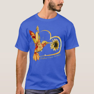 Hummingbird Solros Guld Ribbon Childnature Cancer T Shirt