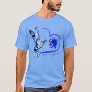 Hummingbird Solros Heart Blue Ribbon Dyspraia A T Shirt