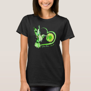 Hummingbird Solros Heart Grönt Ribbon Kidney Di T Shirt